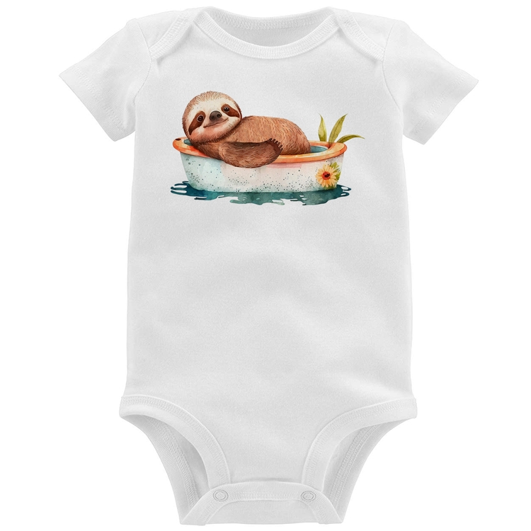 Body Bebê Ursinho Panda Relaxando Na Piscina