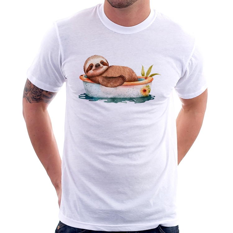 Camiseta Ursinho Panda Relaxando Na Piscina