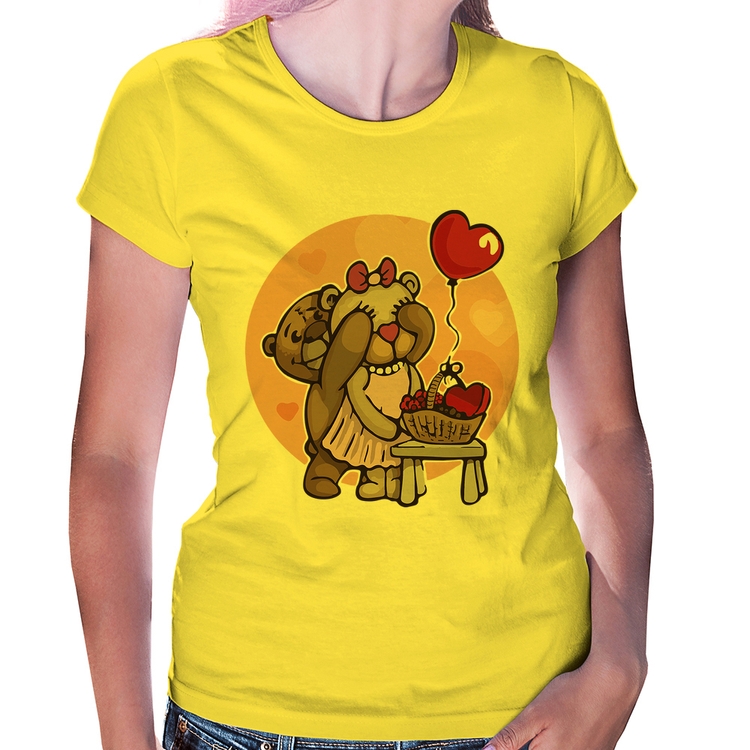 Baby Look Ursinhos Fofos - Amarela