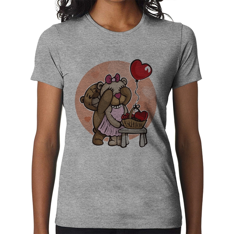 Baby Look Ursinhos Fofos - Cinza