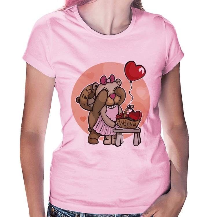 Baby Look Ursinhos Fofos - Rosa Bebê