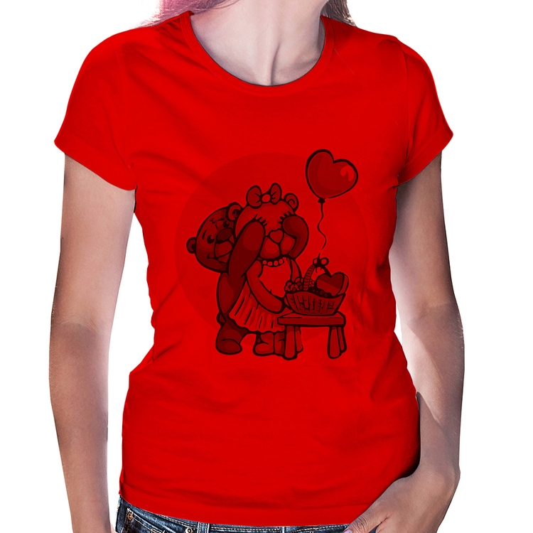 Baby Look Ursinhos Fofos - Vermelha