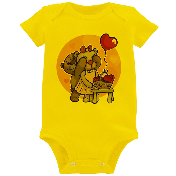 Body Bebê Ursinhos Fofos - Amarelo