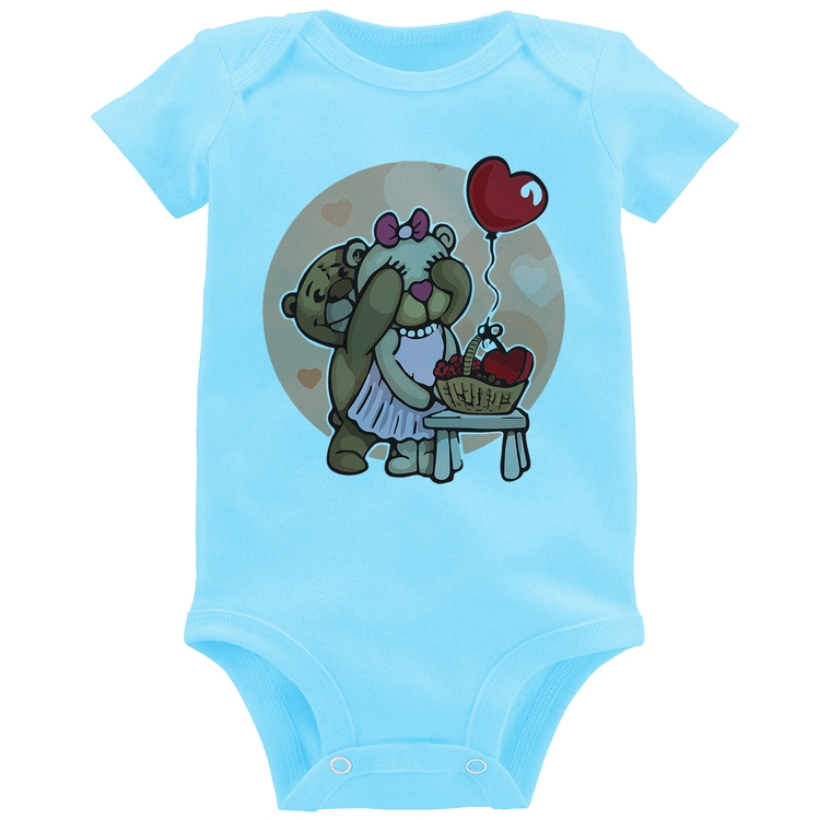 Body Bebê Ursinhos Fofos - Azul Bebê