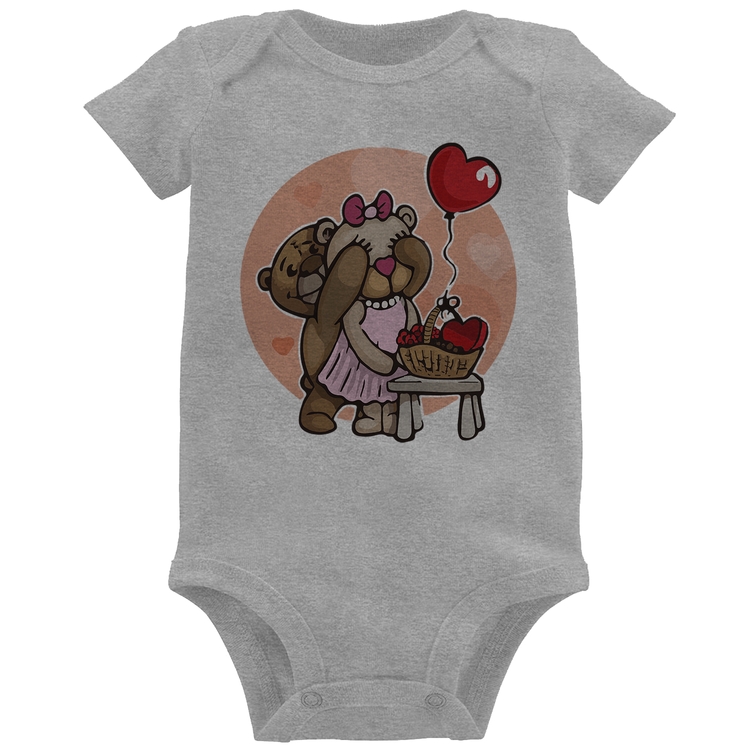 Body Bebê Ursinhos Fofos - Cinza