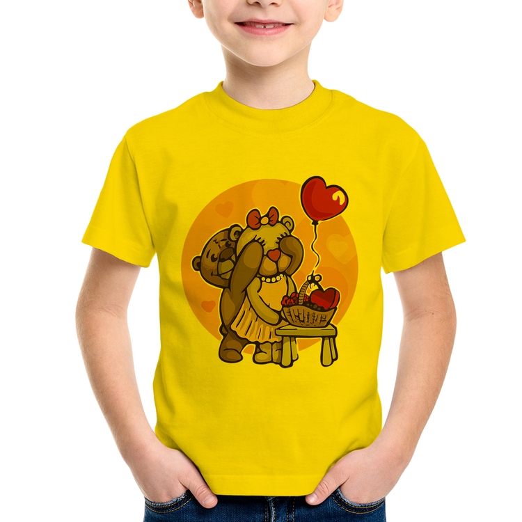Camiseta Infantil Ursinhos Fofos - Amarela