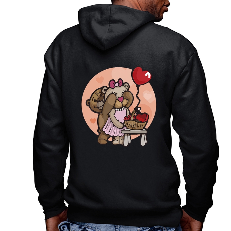 Blusa Moletom Ursinhos Fofos Masculina com Capuz e Zíper