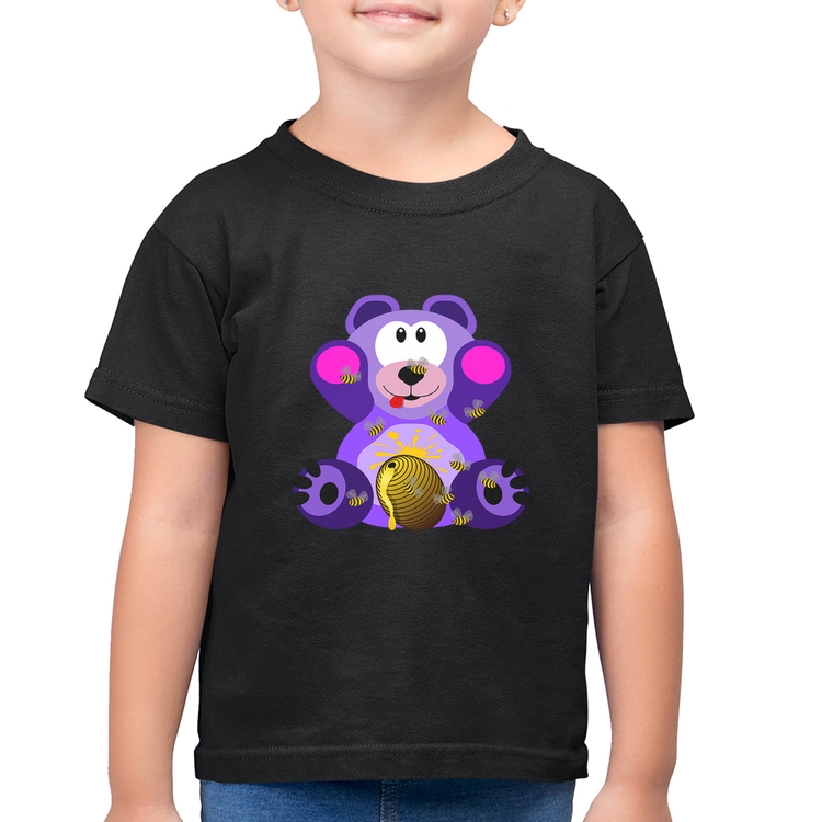 Camiseta Algodão Infantil Urso Mel