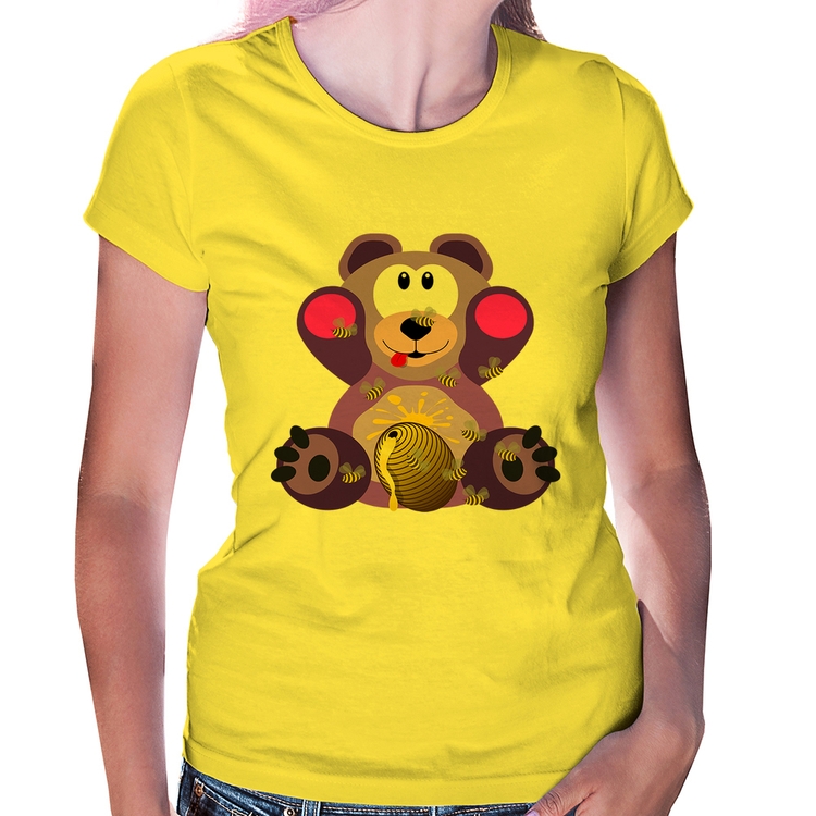 Baby Look Urso Mel - Amarela