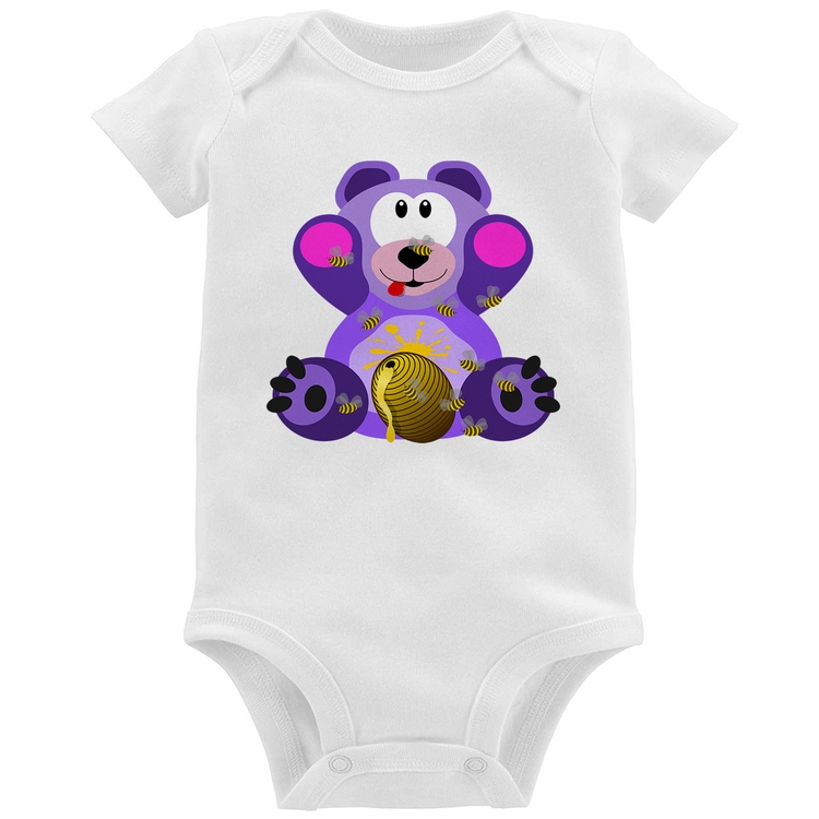 Body Bebê Urso Mel