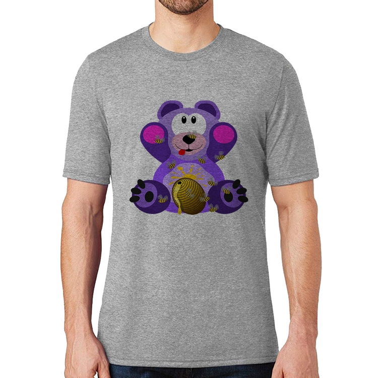 Camiseta Urso Mel - Cinza