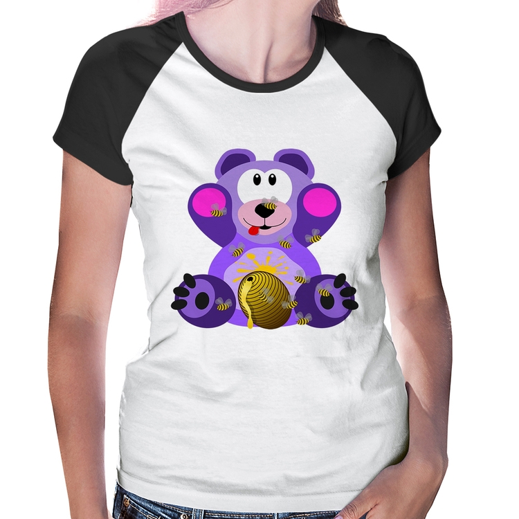 Baby Look Raglan Urso Mel