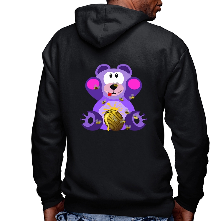 Blusa Moletom Urso Mel Masculina com Capuz e Zíper