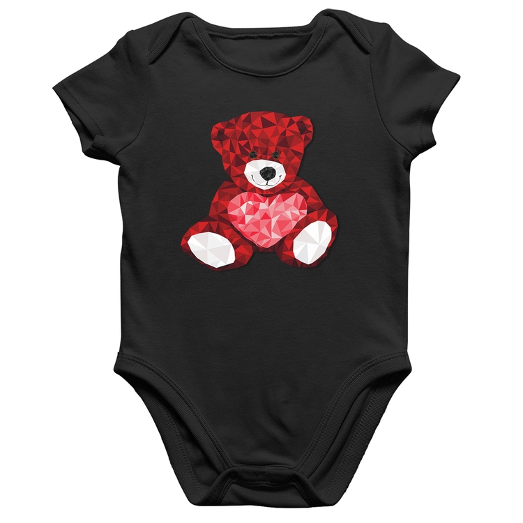 Body Bebê Algodão Urso Mosaico