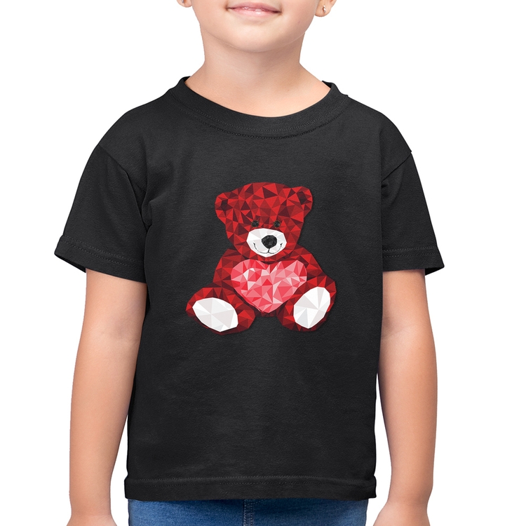 Camiseta Algodão Infantil Urso Mosaico
