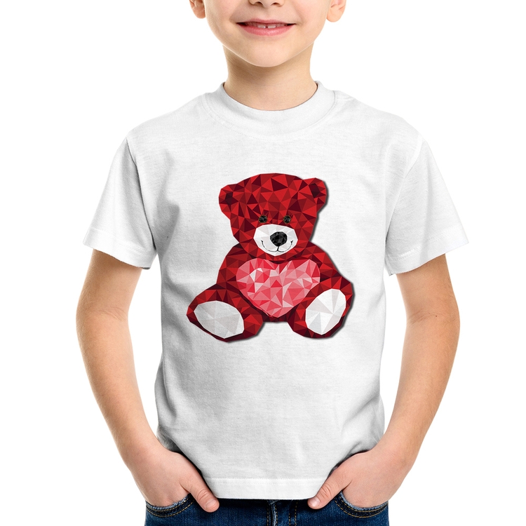 Camiseta Infantil Urso Mosaico