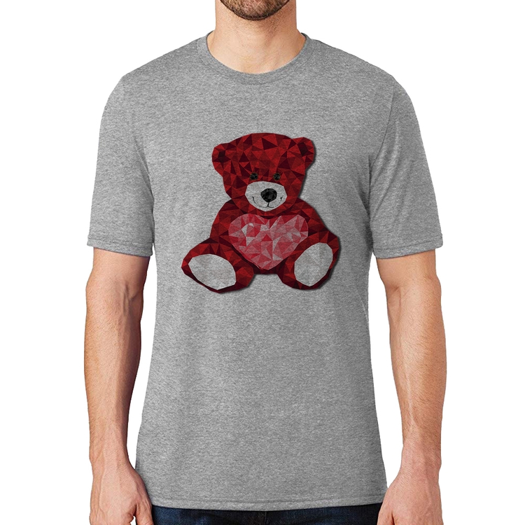 Camiseta Urso Mosaico - Cinza