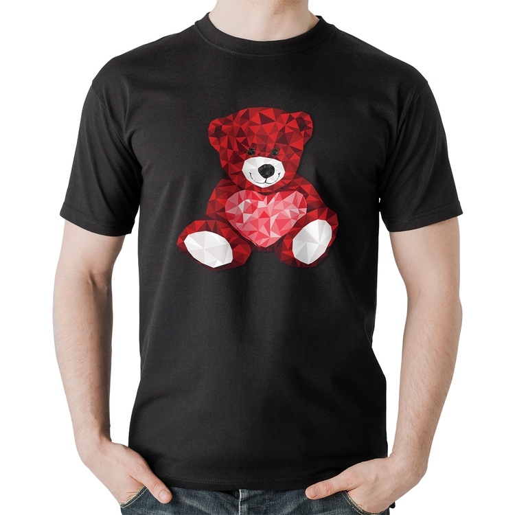 Camiseta Algodão Urso Mosaico