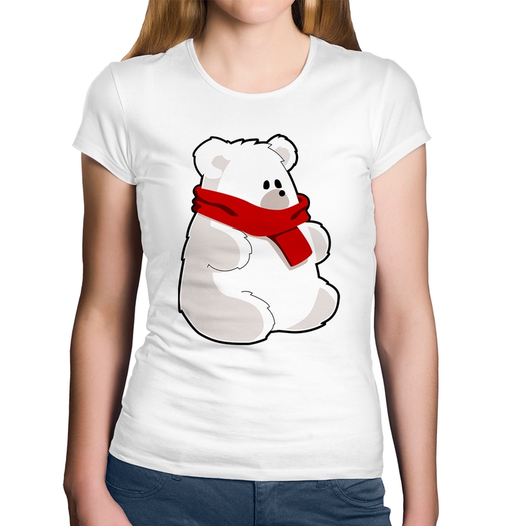 Baby Look Algodão Urso Polar - Branca