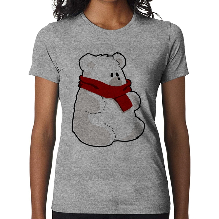 Baby Look Urso Polar - Cinza