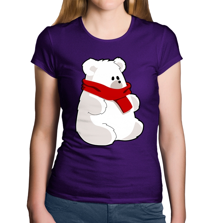 Baby Look Algodão Urso Polar - Roxa