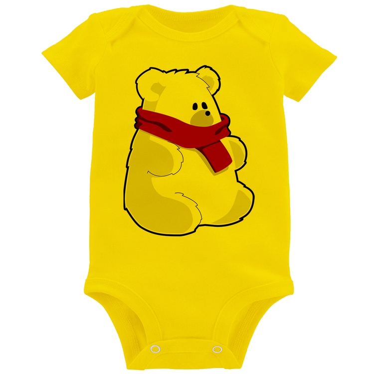 Body Bebê Urso Polar - Amarelo