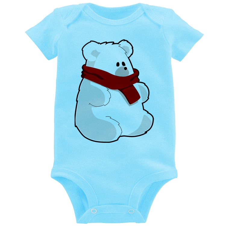 Body Bebê Urso Polar - Azul Bebê