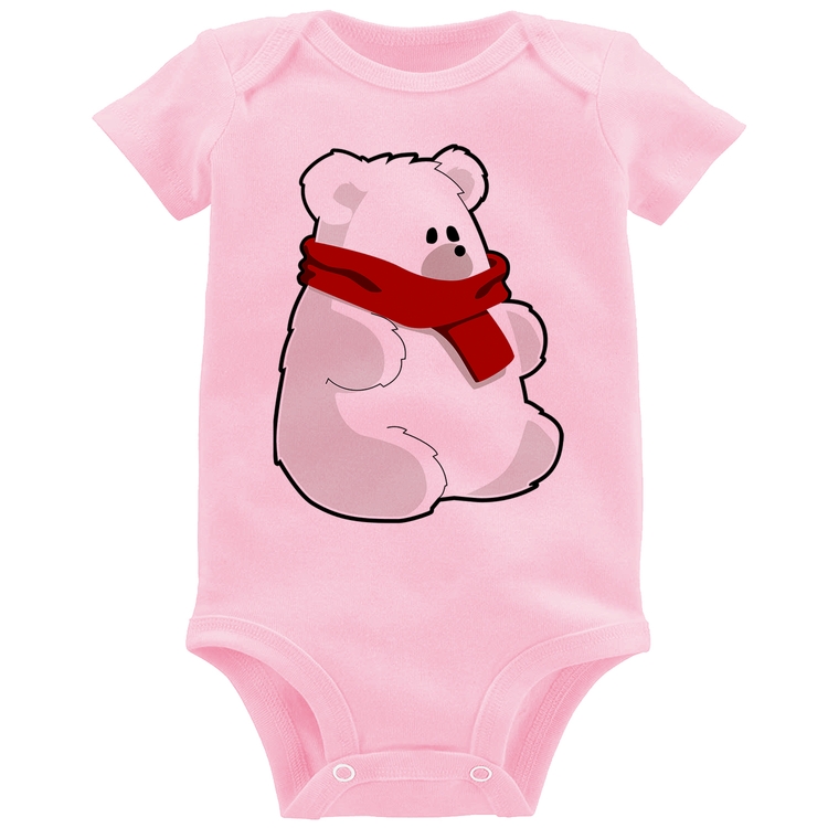 Body Bebê Urso Polar - Rosa Bebê