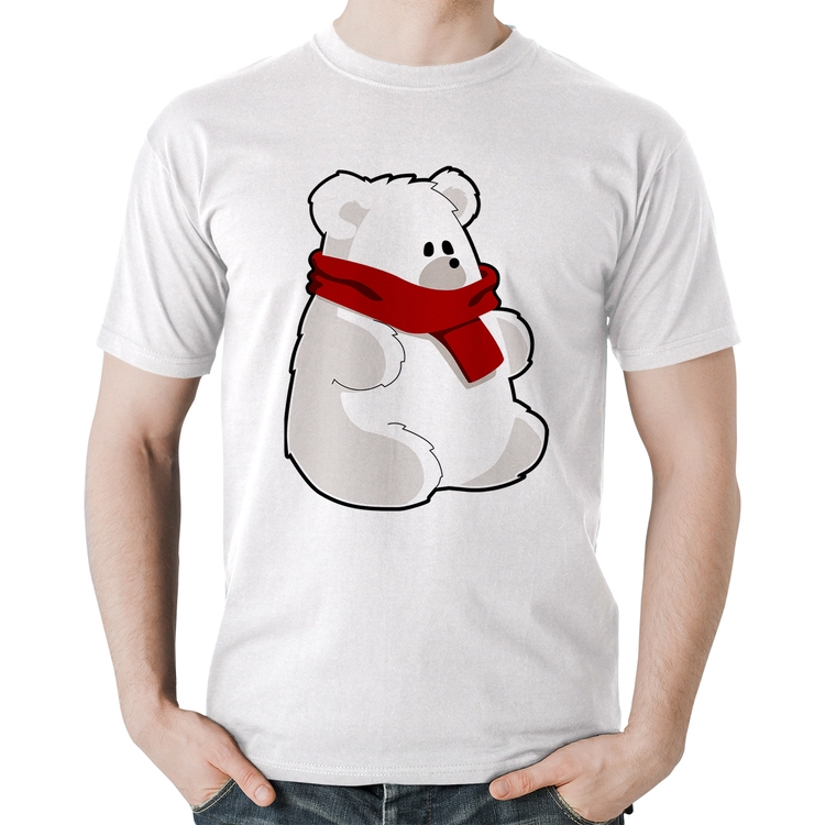 Camiseta Algodão Urso Polar - Branca