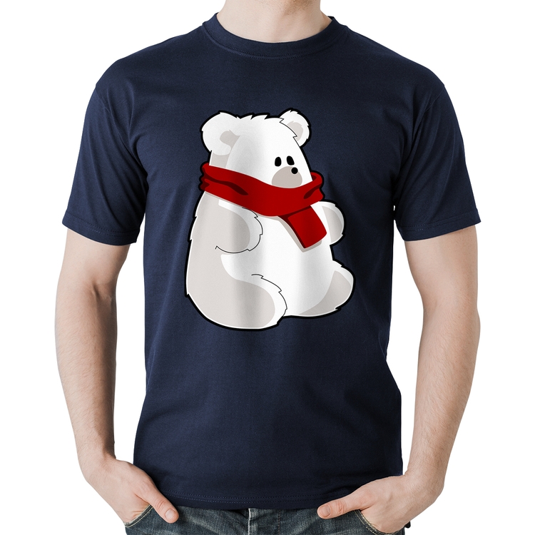 Camiseta Algodão Urso Polar - Marinho