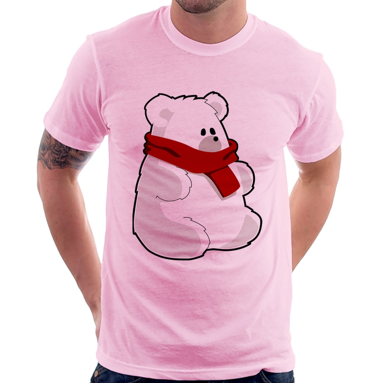 Camiseta Urso Polar - Rosa Bebê