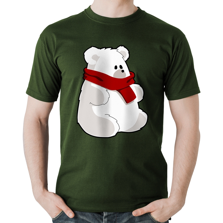 Camiseta Algodão Urso Polar - Musgo
