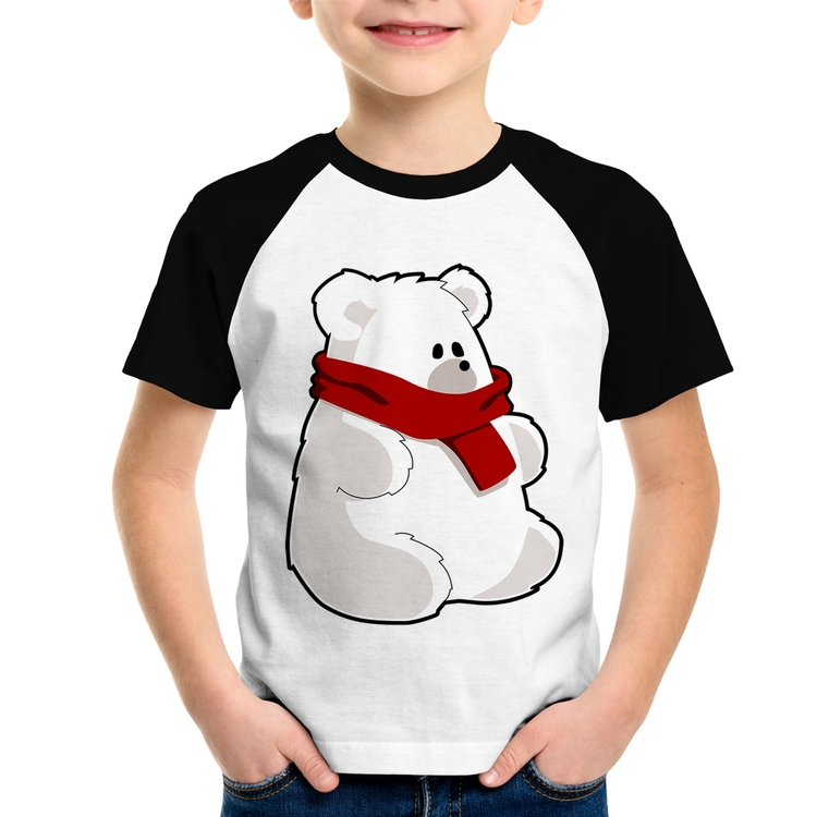 Camiseta Raglan Infantil Urso Polar