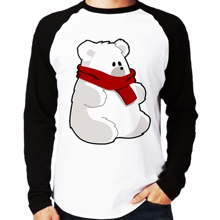 Camiseta Raglan Urso Polar Manga Longa