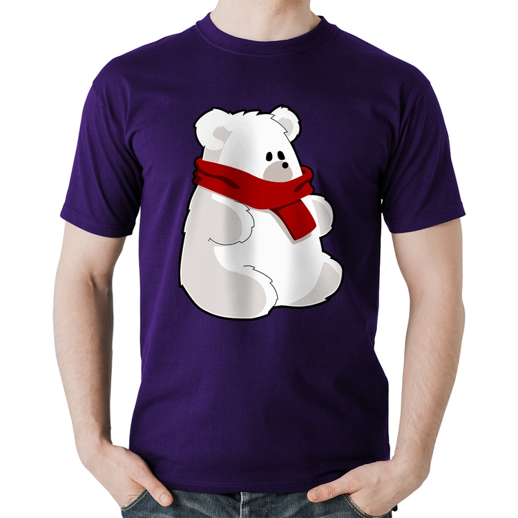 Camiseta Algodão Urso Polar - Roxa
