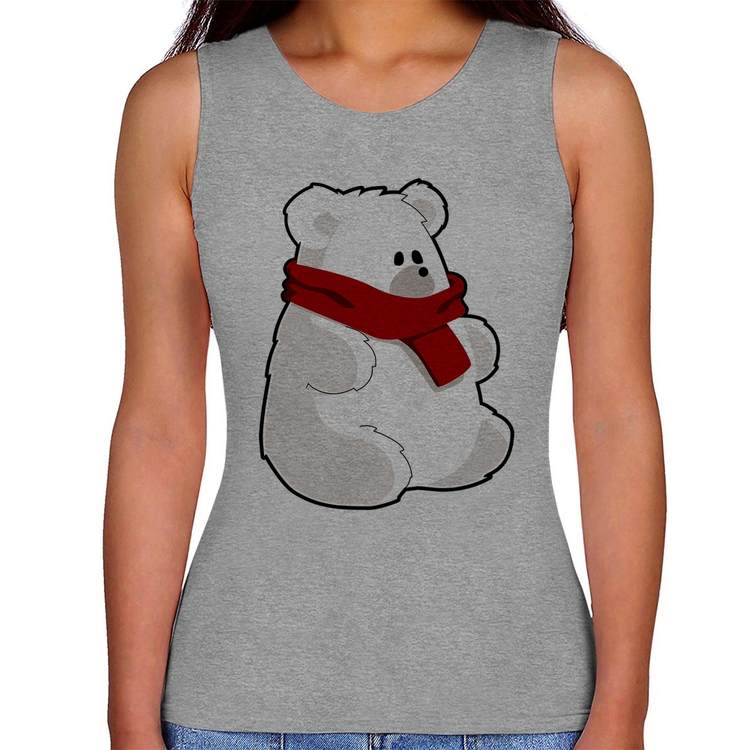 Regata Feminina Urso Polar - Cinza