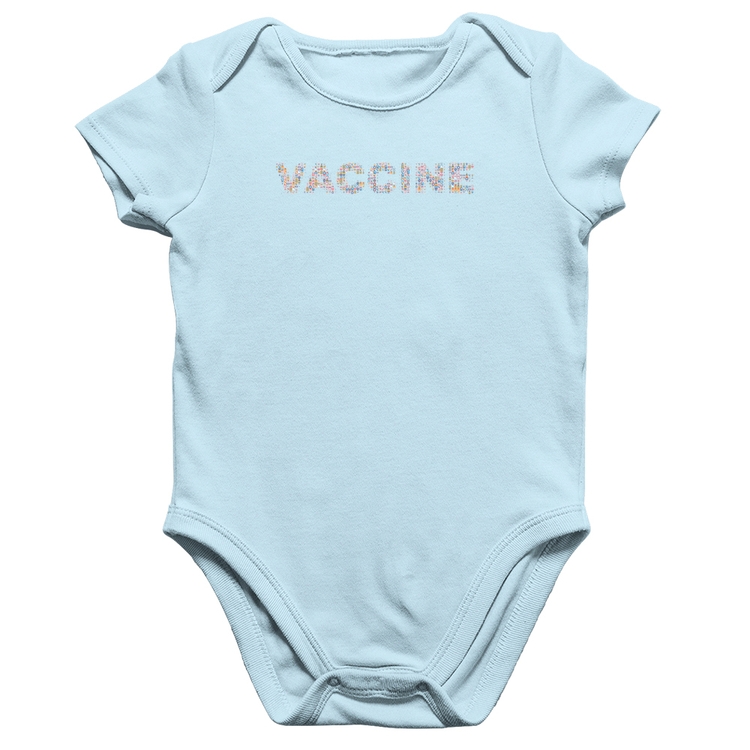 Body Bebê Algodão Vaccine - Azul Bebê