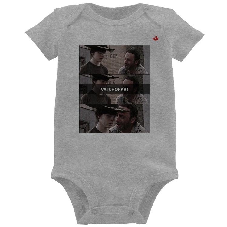 Body Bebê Vai chorar? - Cinza