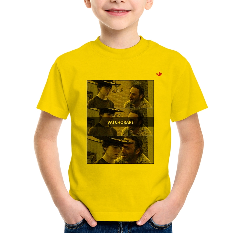 Camiseta Infantil Vai chorar? - Amarela