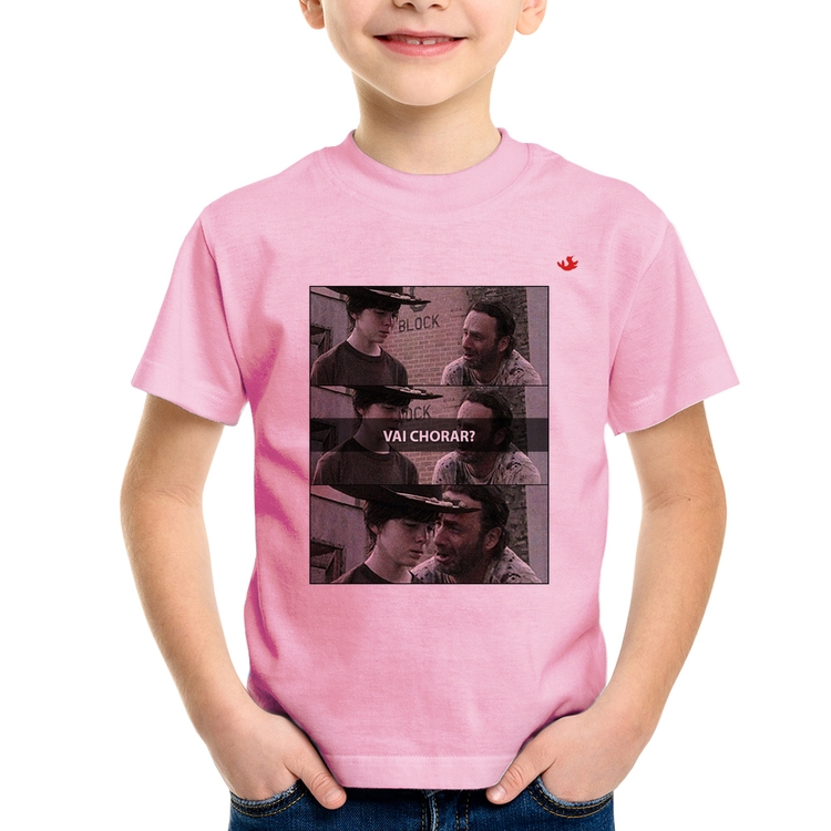 Camiseta Infantil Vai chorar? - Rosa Bebê
