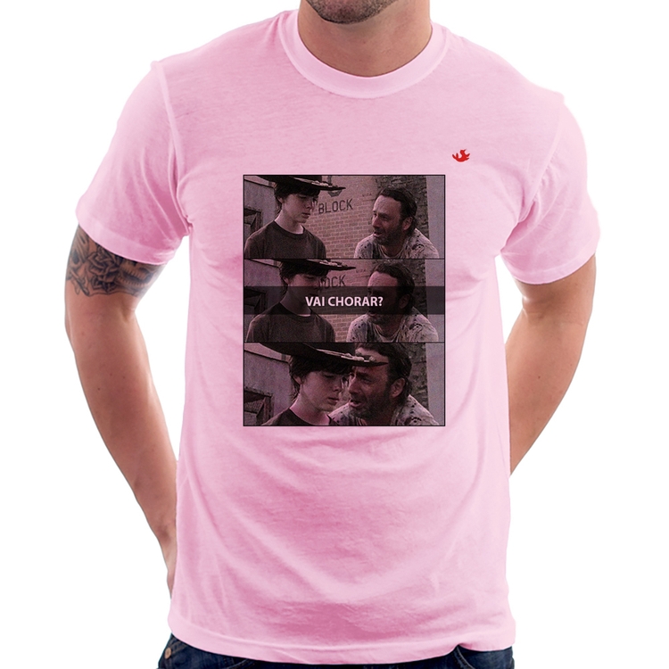 Camiseta Vai chorar? - Rosa Bebê