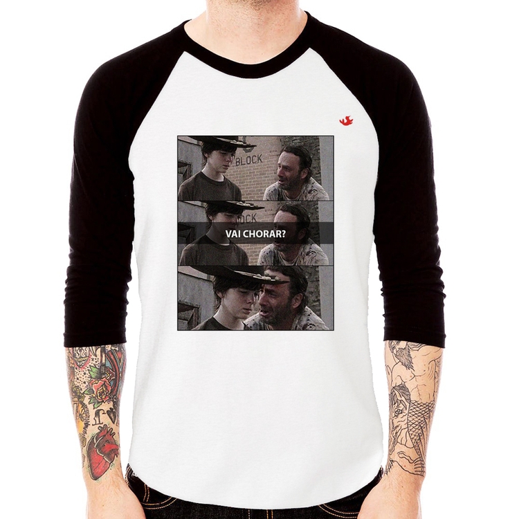 Camiseta Raglan Vai chorar? Manga 3/4