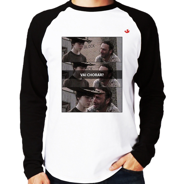Camiseta Raglan Vai chorar? Manga Longa