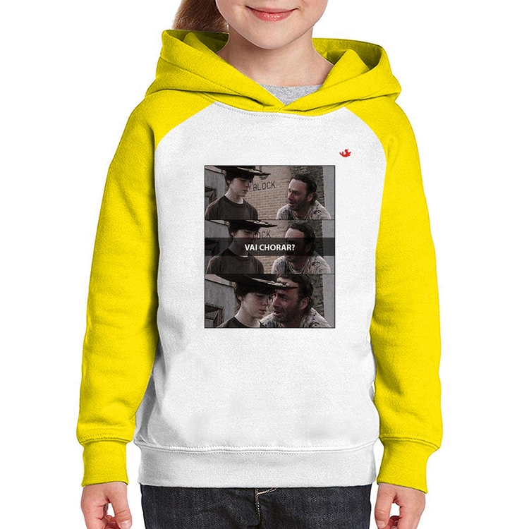 Moletom Infantil Vai chorar? - Branco/Amarelo