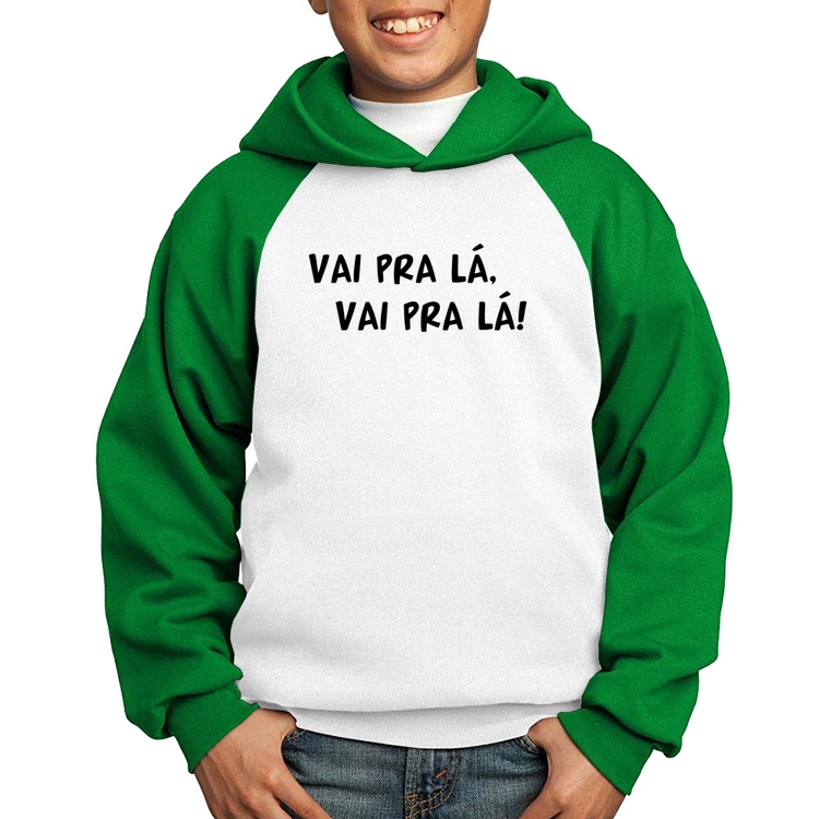 Moletom Infantil Vai pra lá, vai pra lá! - Branco/Verde