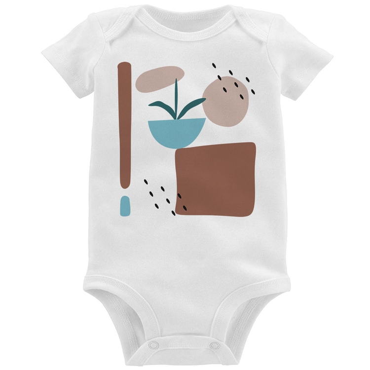 Body Bebê Vaso de Planta Minimalista Abstrato