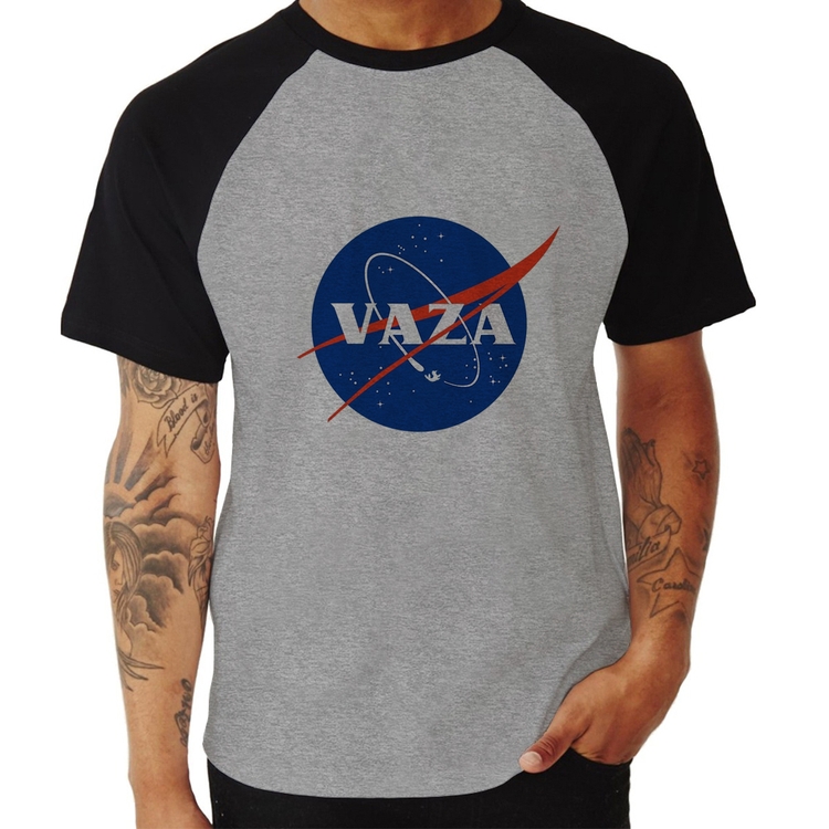 Camiseta Raglan Vaza - Cinza/Preto