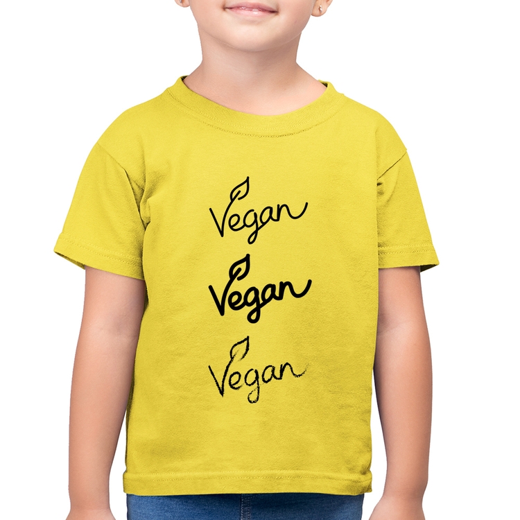 Camiseta Algodão Infantil Vegan - Amarelo Canário
