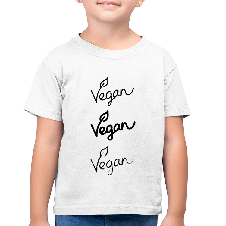 Camiseta Algodão Infantil Vegan - Branca