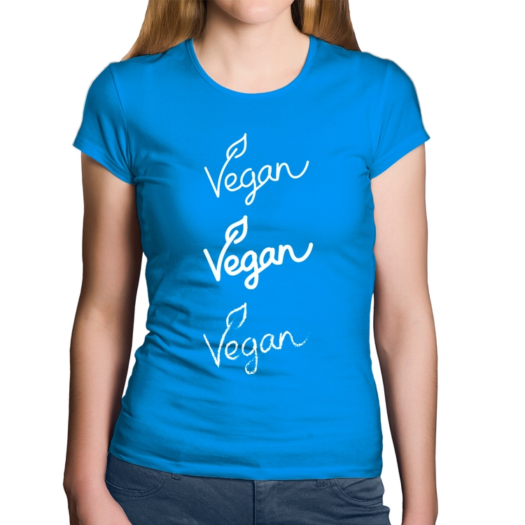 Baby Look Algodão Vegan - Azul